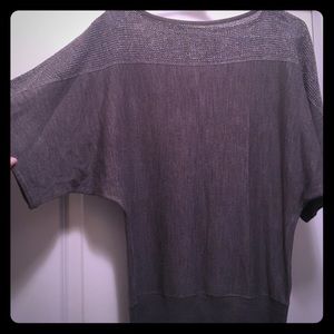 Gray Shimmer Sweater Blouse